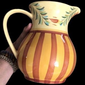 Gail Pittman Pottery Siena Pitcher Southern Living At Home SLAH Red Yellow 48 Oz